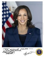 PERSONALIZED President Kamala Harris autographed 8.5x11 portrait photo REPRINT picture