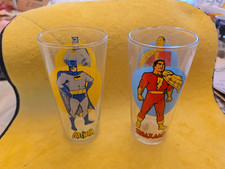 Lot Of 2 Vtg Pepsi Super Series 1976 Glasses Batman AND  Shazam picture