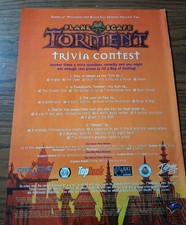 Plane Scape Torment Trivia Contest Print Ad Vintage 8X11 2000 Promo  picture