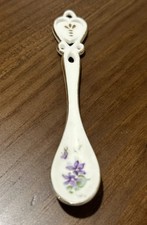 Delton Fine Collectibles Ceramic Spoon Hanging Ornament Violets Purple Flowers picture