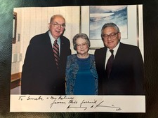 Hand SIGNED Henry Kissinger 8x10 Photo With Senator Helms & Mrs. Helms picture