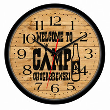 Welcome to Camp Chugabrewski 10 Inch Wall Clock  Funny Camping Bar Decor picture
