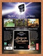 2003 Neverwinter Nights The Shadows Of Undrentide PC Original Ad / Promo v2 picture