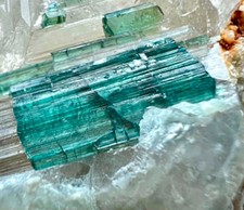 345ct Amazing Blue Tourmaline Crystals On Quartz Matrix Specimen From Kunar picture