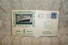 1938 FIRST DAY COVER S.S. NEW NIEUW AMSTERDAM HOLLAND AMERICA LINE MAIDEN VOYAGE picture
