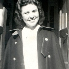 c1940s WWII Era Student Nurse Uniform Cape Cap Snapshot Photo Doorway Portrait picture