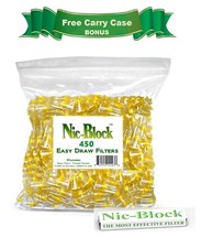 NIC-BLOCK  Cigarette Filters Bulk Economy 450 Reusable FILTERS TIPS FREE CASE picture