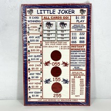 $1.00 Little Joker Card Game Pull Tab Board Raffle Gambling Vintage 70’s Sealed picture