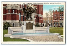 1928 Marathon County World War Memorial Wausau Wisconsin WI Vintage Postcard picture