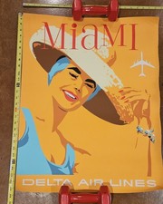 Original Delta Air Lines Travel Posters: Atlanta, Tampa & Miami -- Vintage Set picture