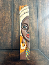 Beautiful African Tribal Hand Carved Hand Painted Woman Wall Plaque picture