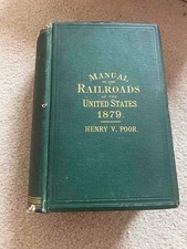 1879 Manual of Railroads of the United States Henry Poor 1st Nice picture