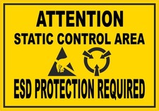 StickerTalk ESD Static Control Area Protection Required Vinyl Sticker 10x7 picture