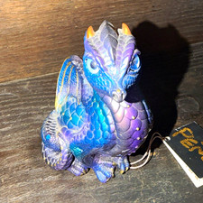 Blue & Purple Dragon Figurine Statue w/ Tag - Fantasy Genre Dragon Theme picture