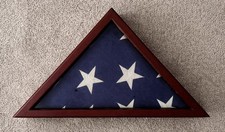 American Burial Flag in Display Case Veterans 9.5x5' Flag Made in US 100% Cotton picture