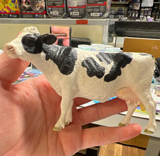 Schleich Black & White Holstein Cow Plastic Figurine Model Made in W. Germany picture