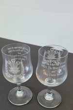 Set of 2 Royal Marriage Charles & Diana Commemorative Wine Glass/Goblets 1981 picture