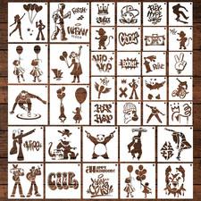 Keluna Street Spray Painting Stencils - 36 Pcs Graffiti Street Art Stencils for picture