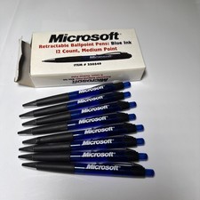 Lot Of 8 Microsoft Employee Ball Point Pen (Early 2010s) Collector Blue Version picture