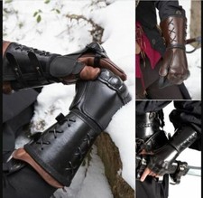 Arm Guard Armor Cuff Leather Bracer Knight Costume Battle Medieval Gloves New picture