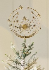 The Anthropologie Hedy Gold Metal Christmas Tree Topper Celestial Stars New picture