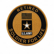 Retired U.S. Army Patch Hook Back Soldier for Life Veteran Embroidered picture