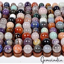 100 Mini Crystal Ball w/Stand~Rare Multigems Sphere Lot For Healing & Home Decor picture