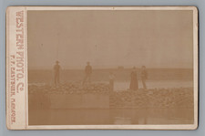 Antique Cabinet Card Photo Western Photo Co P P Eastburn People River Fishing picture