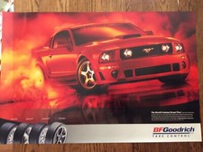 ORIGINAL BF GOODRICH POSTER SIGN ROUSCH FORD MUSTANG ORANGE picture