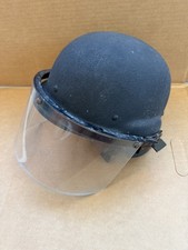 Riot Helmet w/ Clear Face Shield Visor & Suspension Liner - Militaria picture