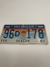 2001 Michigan License Plate DEALER 96D 178 Bridge Base Triple Digit picture
