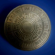 Vintage SQUIBB Pharmaceutical Pregnancy Calendar Obstetrician Silver Color Coin picture