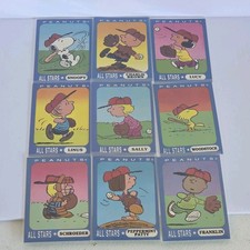 1990's Ziploc Peanuts All-Stars Charlie Brown Baseball 9 Card Set (Complete) picture