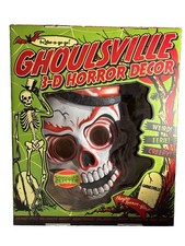 Halloween Ghoulsville Retro-a-go-go 3-D Horror Decor Voodoo Skull Mask picture