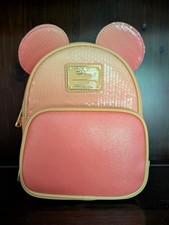 LOUNGEFLY MICKEY MOUSE GLITTER SEQUIN CONVERTIBLE MINI BACKPACK/CROSSBODY NWT picture