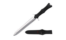 MTech USA Tactical Dagger Fixed Blade Knife Silver Combat Sheath 15