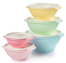 Tupperware HERITAGE SERVALIER BOWL SET of 5 ~ Serving Mixing ~ BRAND NEW picture
