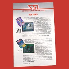 1980s Strategic Simulations Questron II and Star Command PC Box Insert Ad picture