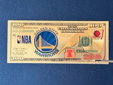 Golden State Warriors 24k Gold Foil Plated Basketball Team Banknote NBA picture
