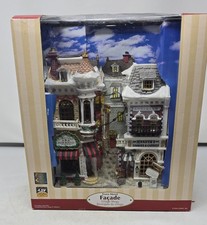 New Vintage Lemax Essex Street Facade Village Shops Lighted 45094 Christmas picture