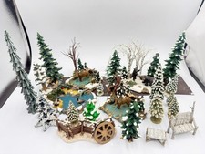 Dept 56 Village MILL CREEK Woodland Animals Bear Moose Trees Accessory Lot Of 24 picture