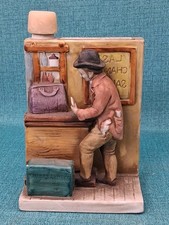 Japan Last Chance Cologne Figurine Porcelain Bottle #6 EMPTY Man with Luggage   picture