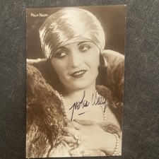 Vintage Pola Negri Cinema Postcard Autograph Signature Dedication picture