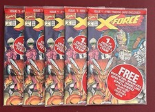 X-Force #1 (1991) Complete Set of 5 Sealed Polybags All Cards NM w/Deadpool Card picture