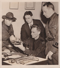 1940 Press Photo West Virginia State Troopers Examine Bones from Nicholas County picture