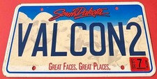 VALCON2 Vanity License Plate South Dakota Valcon 2 Lorier Falcon Series Watch picture