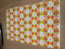 VTG Fieldcrest Perfection Floral 2 twin flat 2 cases Orange Yellow Daisy heart   picture