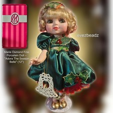 EvezBeadz 4139 Adora Belle Porcelain Christmas Doll Marie Osmond CIB Video Bell picture
