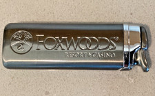 Vintage 90s Foxwoods Casino Resort Lighter Gunbarrel Gray Memorabilia Collector picture