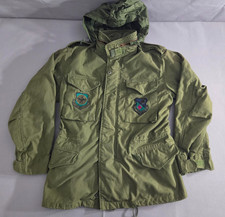 Vintage Army Jacket Mens Small Regular Green '82 M65 Field Coat OG107 Hood Lined picture